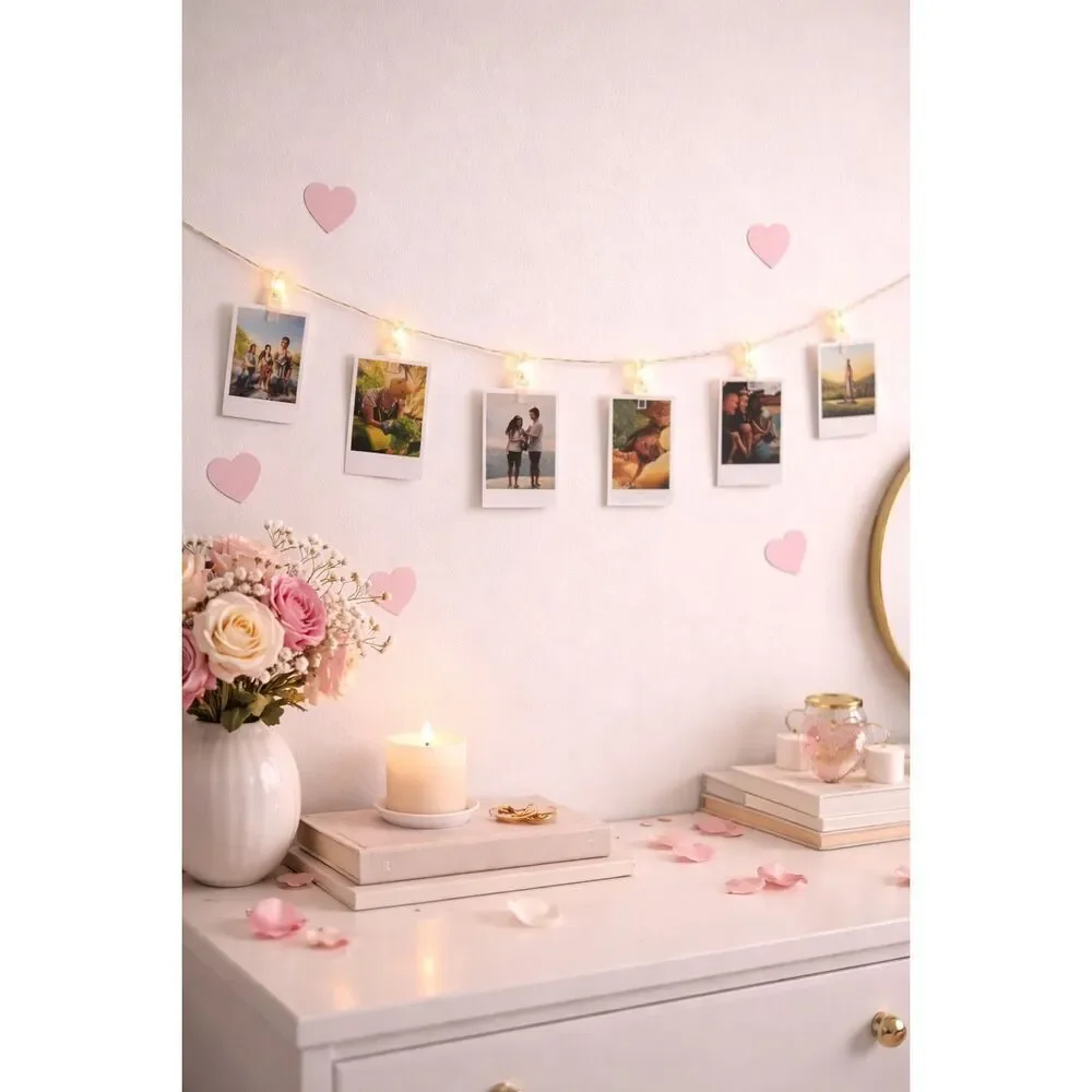 LED Photo Clip String Lights, 10 Warm White Clips, 3.9 ft, Battery Powered
